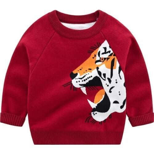 Toddler Kids Sweaters Baby Boys Korean Fashion Cartoon Tigger Sweater Tops 2-6 Years Boy Children Clothes Autumn Sweater 2020