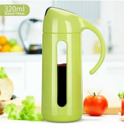 Olive Oil Dispenser Bottle, 320ml Ergonomic Non Slip Handle Automatic Stopper Glass Vinegar Sauce Condiment Container Bottle