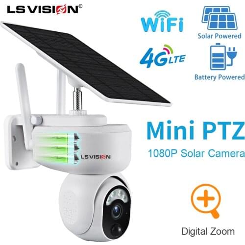 LSVISION Multipurpose Outdoor 4G Solar Camera WIFI Wireless 1080P Security Camera Motion Detection Two Way Audio Camera Indoor
