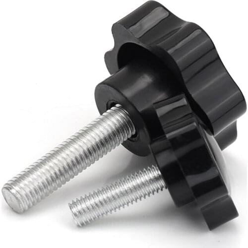 M5 M6 Knob screws Plum bakelite hand tighten screw handle 32mm star black hand thumb screws knob tightening manual screw