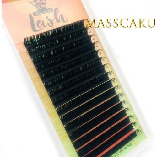 MASSCAKU Synthetic False Mink Eyelashes Individual Eyelash Maquiagem C D curl Makeup Natural Soft High Quality Lashes
