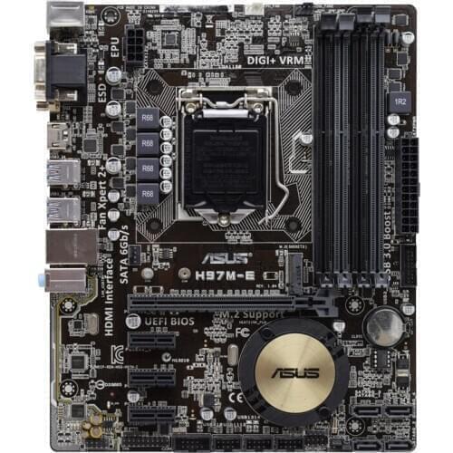 For Asus H97M-E Desktop Motherboard Intel H97 DDR3 PCI-E LGA 1150 For Core i7 i5 i3 SATA3 USB3.0 PC Original Used Mainboard