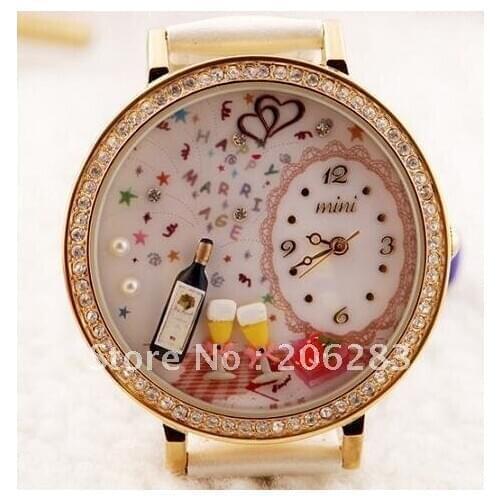 MN1045 Fashion originality MINI watch 3D marriage watch DIY women watch 1pc+free shipping