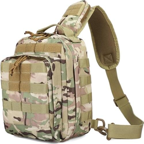 Tactical Single Bag Military Assault Airsoft Molle Backpack Army EDC Chest Pack Outdoor Hunting Hiking Fishing Camo Shoulder Bag