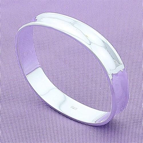 NEW Arrival 925 Silver color Fashion Simple Women Square Round Delicate Bangles High Quality Charm New Jewelry