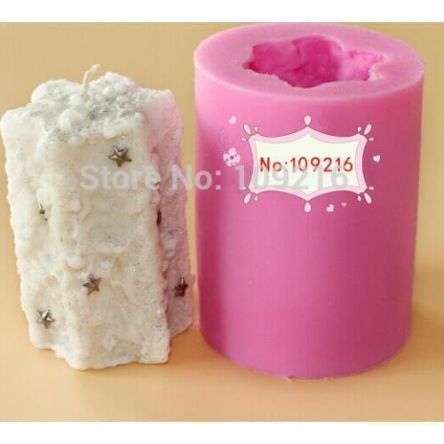 Wholesale!!!1pcs New 3D 5.5*8.5cm Columnar Stars (LZ0139) Silicone Handmade Candle Mold Crafts DIY Mold