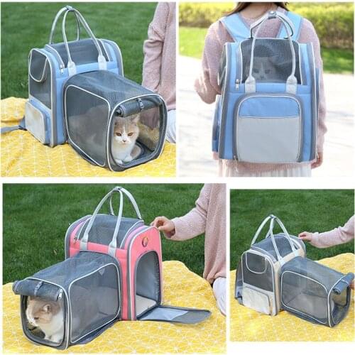 Dog Carrier Bags for Small Dog Breathable Large-capacity Backpack Portable Oxford Cloth Portable Foldable Outdoor Cat Pet Bag