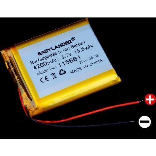 115661 3.7V 4200mAh Rechargeable Lithium li-Polymer Battery For GPS Bluetooth Speaker DIY PAD Power Bank Tablet PC navigation