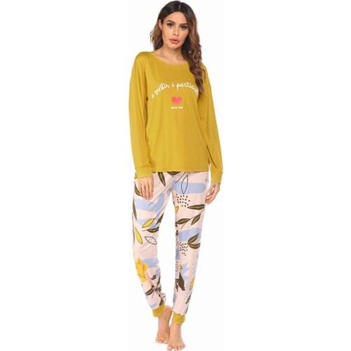 Pajama Set Women Sleepwear Lounge Wear Set Female Loungewear Printing Nightwear Ladies Homewear Women Sleep Wear O-neck