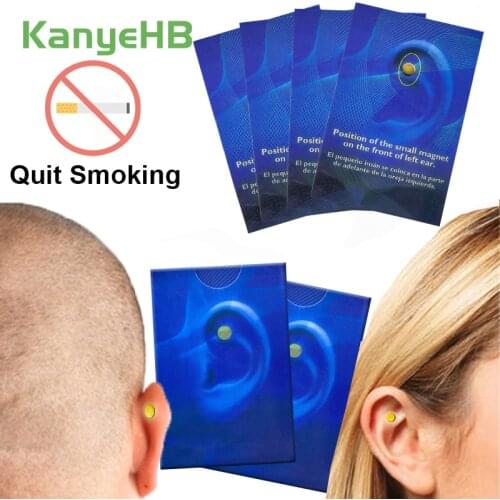 12pcs Stop Smoking Acupressure Patch Magnet Auricular Quit Smoking Patch Anti Smoke Plaster Not Cigarettes Smoker Health Therapy