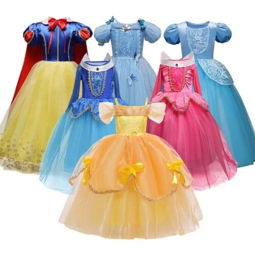 Princess Dress Little Girls Cosplay Costume Birthday Party Children Girls Vestidos Carnival Halloween Gown