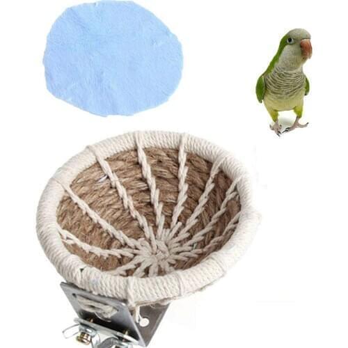 Handmade Hemp Rope Weave Bird Breeding Nest Bed Toy for Lovebird and Small Medium Parrot Cage Perch Hatching Nesting Box