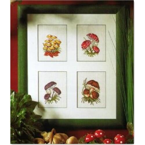 Mushrooms cross stitch package plant 18ct 14ct 11ct cloth cotton silk thread embroidery DIY handmade needlework