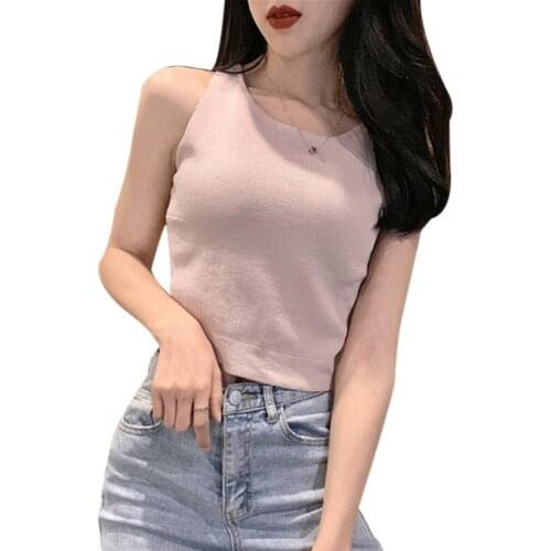 Dropship Summer Women Hollow Sexy Lace Vest Solid Color Tank Tops Casual Loose Free Size Women Sleeveless Tops