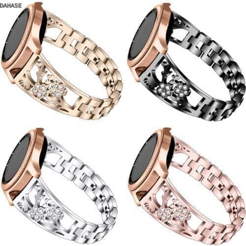 Women Diamond Band for Samsung Galaxy Watch 46mm 42mm Gear S3 S2 Stainless Steel Strap For Huawei Watch GT Flower Band Bracelet