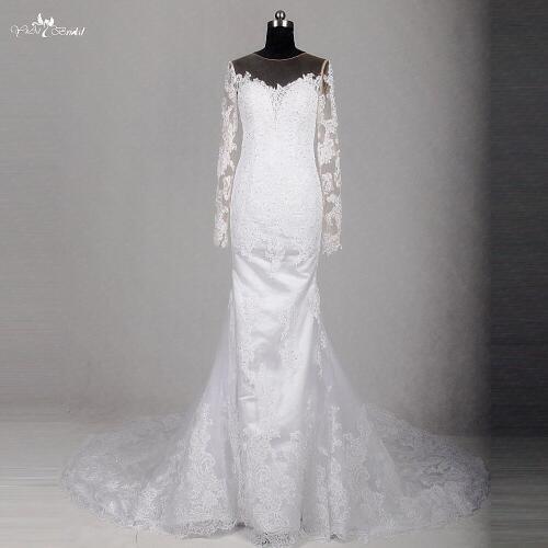 RSW1203 White Long Sleeves Lace Imported-China Vestido De Festa Longo Para Casamento