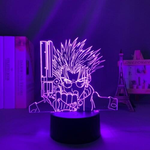 Manga Trigun Vash The Stampede Led Lamp for Child Bedroom Decor Night Light Birthday Gift Room Table Anime 3d Light Trigun