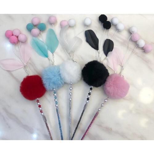 Usd1.98/pc pet cat kitten toys playing toys ball feather cat teaser fishing pole rod sticks 20pcs/lot