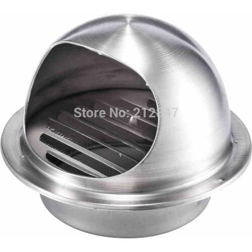 Kitchen Roof Extractor Fan 304 Grade Stainless Steel Air Vent Outlet Grill w Mesh Louver for 100mm Dia Ducting Valve