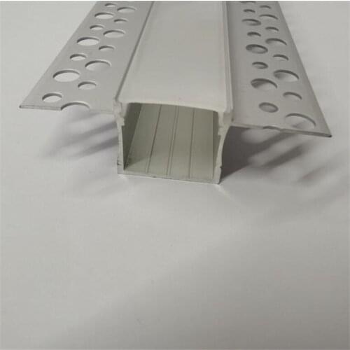 YANGMIN Free Shipping Plaster-in LED Aluminum Channel with Flange for LED Strip, Drywall Aluminum Profile with Clip-in Diffuser