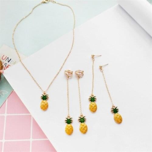 Fruit Pineapple Earrings Korean Temperament Metal Jewelry Fashion Girl Tide Female Long Earrings Wholesale