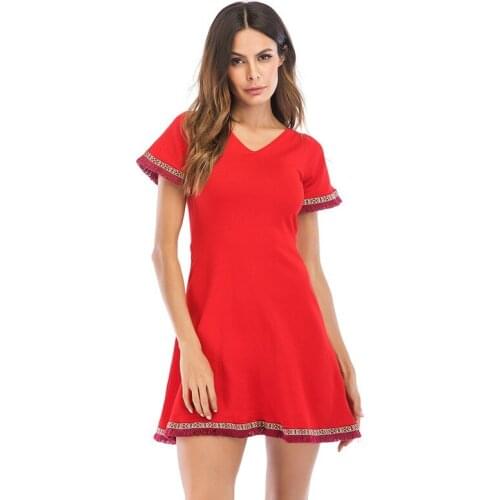 Dresses for Women A-LINE Street Style V-Neck High Waist Short Vintage Waist Dress WomAn Summer 2021 Ladies Fashion Clothing