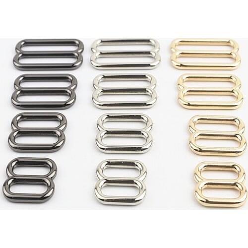 1pcs Metal Tri-Glide Buckle 3 Bar Adjuster Slider Middle Center Bar Buckle for Leather Craft Bag Backpack Shoulder Strap Belt