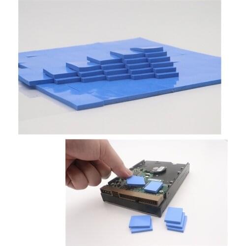 100pcs/set Thermal Pad GPU CPU Heatsink Cooling Conductive Silicone Pad 10mm*10mm*1mm Size for Laptop