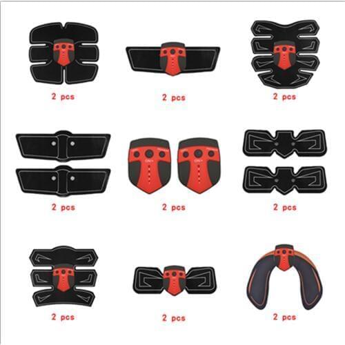2pc Replacement Part Muscle Stimulator EMS Figure Slimming Machine Abdominal Muscle Tens Exercise Slim Belt Rechargeable Red