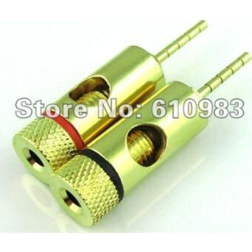 6 pieces/lot) Speaker Banana Plugs Connector 16mm pin long with red ring