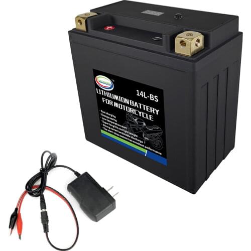 14L-BS Motorcycle Battery 12V LiFePO4 Lithium Phosphate ion 480CCA 14AH Size150x87x145mm with BMS Voltage Protection
