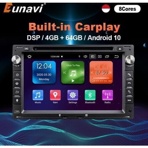 Eunavi 2 Din Android 10 Car DVD Radio GPS Auto For VW MK5 MK4 MK3 T5 TRANSPORTER PASSAT B5 B4 JETTA BORA GOLF 4 POLO SHARAN Unit