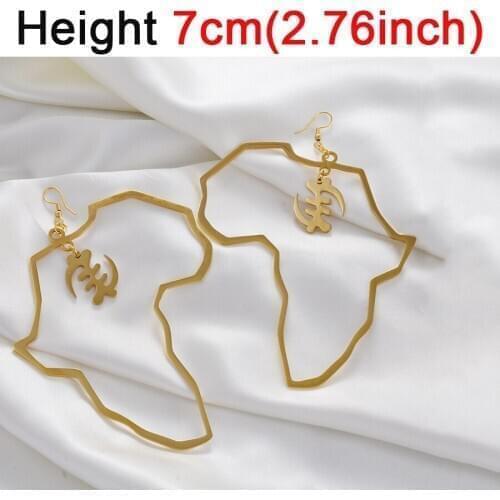 Anniyo African Map Big Earrings Exaggerate Larger Earring Gye Nyame Earrings Africa Cultural Jewelry #161021