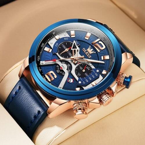 Top Brand Luxury Watches for Men Sports Military Leather Chronograp Waterproof Wristwatch Watch Clock Fashion Relogio Masculino