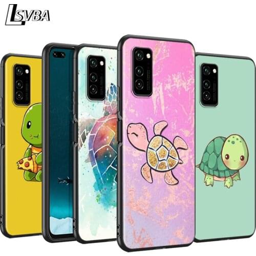 Cute Turtle Tortoise Ocean Black Cover For Huawei P40 P30 P20 P10 P9 P8 Lite E 5G 2017 2019 Pro Plus Phone Case