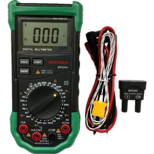 Mastech MS8264 Auto Range Digital Multimeter Full Protection AC/DC Ammeter Voltmeter Ohm Frequency Electrical Tester Diode Test