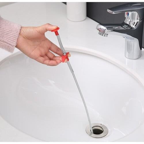 160cm Drain Snake Spring Pipe Dredging Tool Dredge Unblocker Drain Clog Tool For Kitchen Sink Bathroom Tub Toilet Spring Pipe