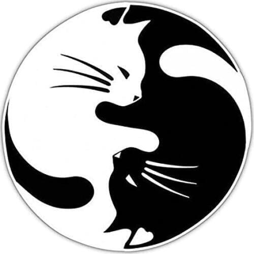 Fusion Yoga Cat Circle Art Bumper Sides Vinyl Sticker Car Decal Car Body Decor Stickers Waterproof L236