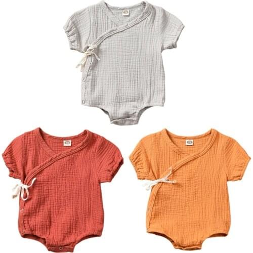 2019 Newborn Kids Baby Boys Girl Solid Romper Jumpsuit Outfits Playsuit Baby Clothing