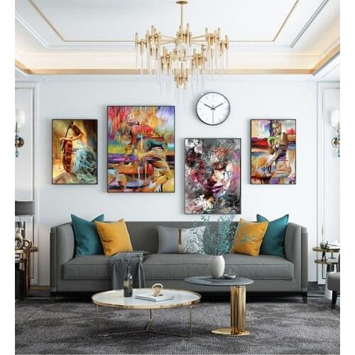Room Girl Bedroom Abstract Art Oil Painting Nordic Canvas Painting Fashion Sex Figure Picture Wall Art Home Decor Living