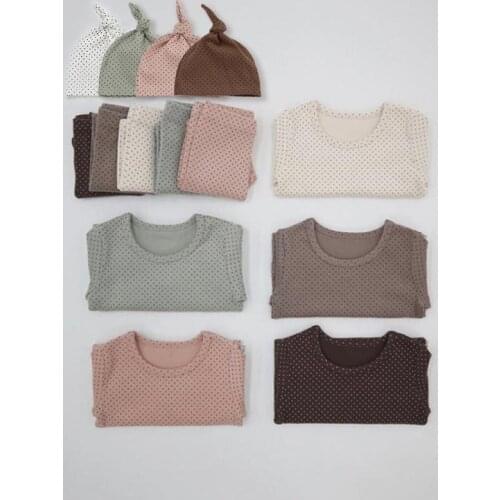 3pcs Baby Girl Clothes Set Polka Dot Newborn Baby Girl Outfits Bodysuit + Pants + Bib Cute Cotton Infant Girl Clothing With Bibs