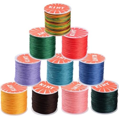 0.45mm 0.5mm 0.6mm Round Waxed Polyester Cords Thread Rope for Jewelry Making Findings Necklace Bracelet Design White Black F75