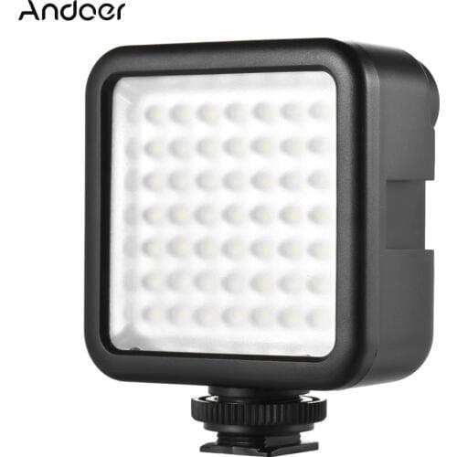 Andoer W49 Mini Interlock Camera LED Panel Light Camcorder Video Lighting With Shoe Mount Adapter for Canon Nikon Sony A7 DSLR
