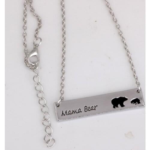 N225 Mama bear pendant Necklace Mother Day Gifts Alloy mother and son Bear fashion Necklace Gifts Jewelry
