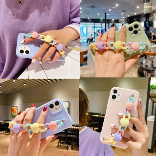 Soft Case For Huawei Huonr 7S 9S Y5 Y7 Y6 Prime PRO 2019 2018 Y8S Y6P Y5P MATE 40 30 20 20X 9 PRO Plus Love Heart Bracelet Case