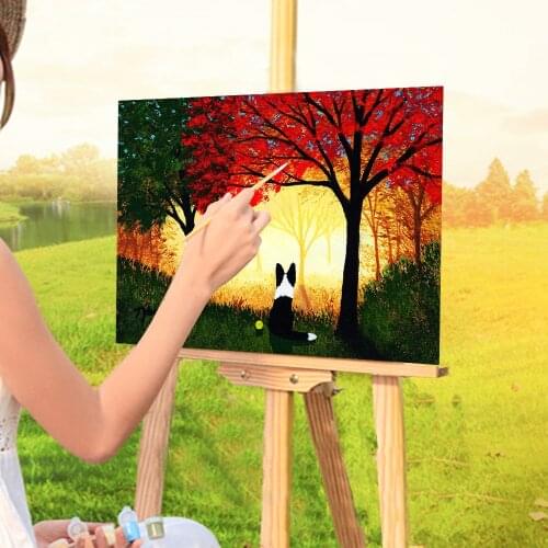 Animal Border Collie Painting By Numbers Package Acrylic Paints 50*70 Canvas Painting Home Decoration Kids Drawing