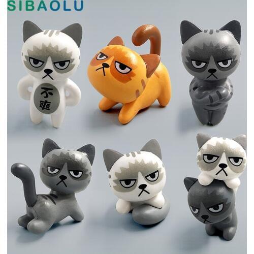 Unhappy cats bonsai girls fairy garden miniatures mini gnomes moss terrariums resin crafts figurines for cake garden decoration