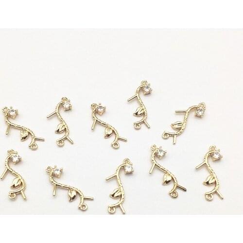 New Arrival! 21x9mm 100pcs Copper/Cubic Zirconia Connector for Handmade Jewelry Earring DIY Parts,Jewelry Accessories Findings