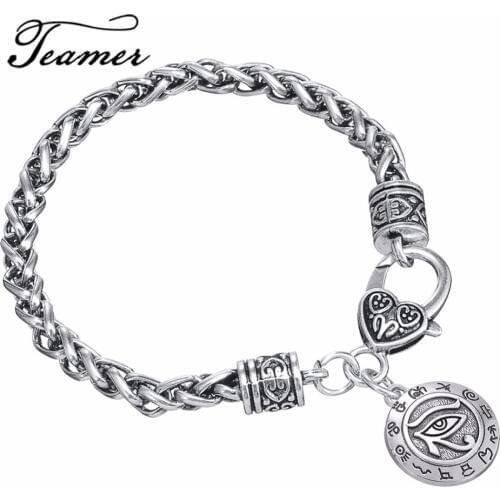Teamer New Arrival Trendy Religious Egyptian Eye of Ra Horus Udjat Bracelet Wicca Talisman for Man/woman Jewelry