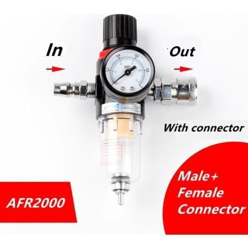 New AFR-2000 Pneumatic Filter Air Treatment Unit Pressure Regulator Compressor Reducing Valve Oil Water Separation AFR2000 Gauge